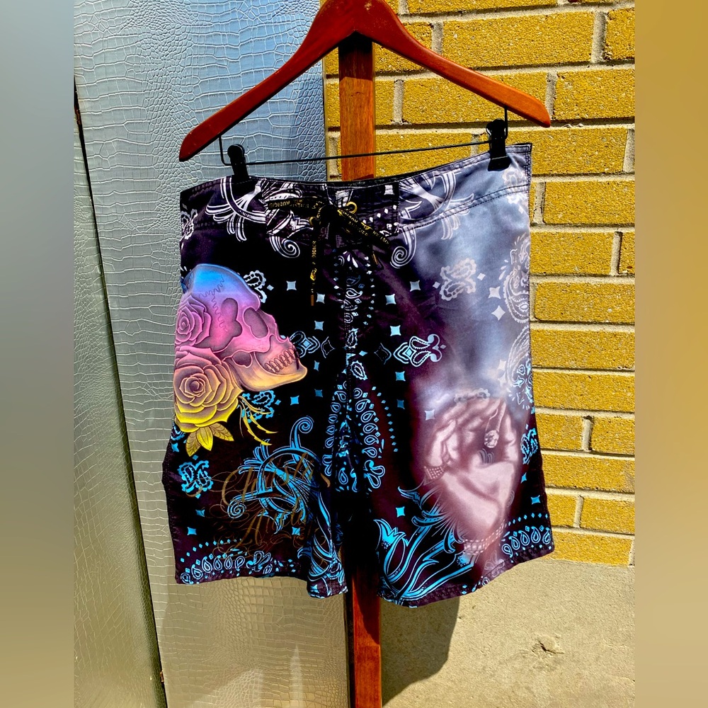 Christian audigier swim trunks y2k